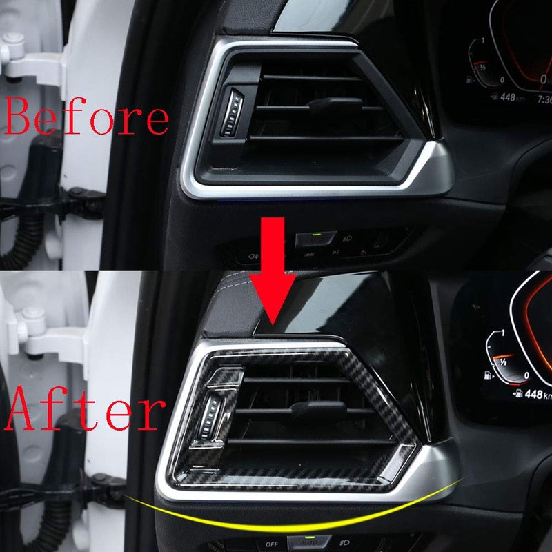 Eiseng Car Carbon Fiber Front Side Air Conditioning Outlet Vent Frame Grille Cover Trim for BMW G20 3 Series 330i M340i 2019 2020 2021 2022 2023 2024 / G22 4 Series Coupe M440i Interior Accessories - Image 2